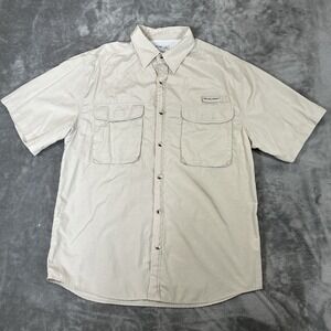 VTG Realtree Sun River Men's L Khaki Short Sleeve Fishing Hiking Vented Outdoors